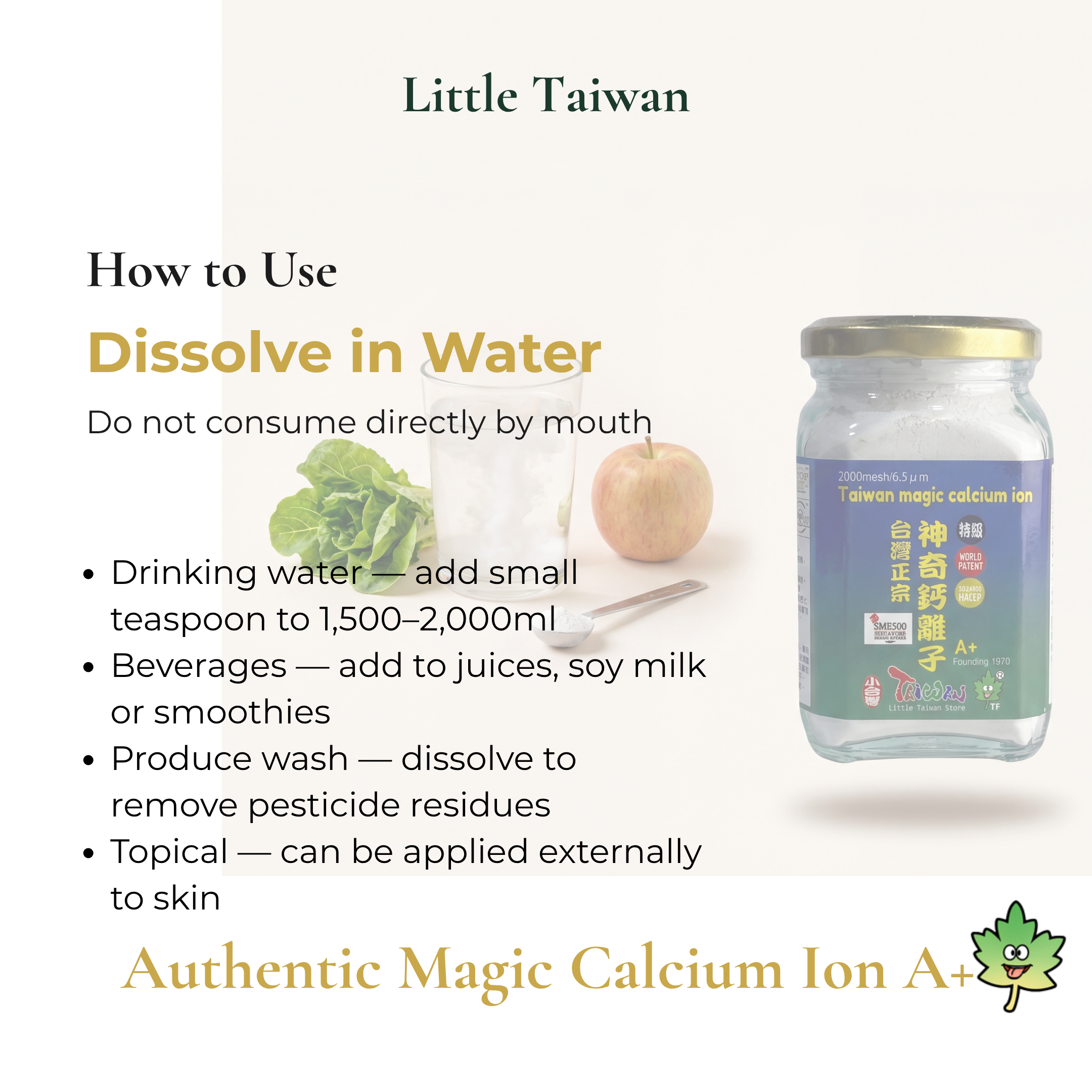 Little Taiwan Authentic Magic Calcium Ion A+