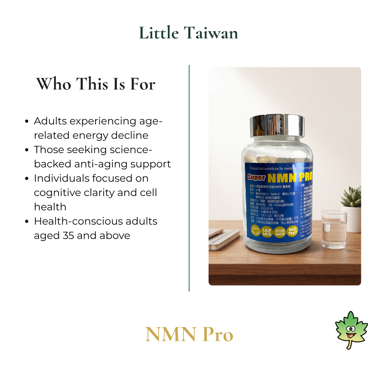 Little Taiwan NMN Pro-60 Capsules Per Bottle